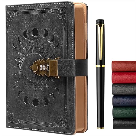 Leather Lock Diary with Pen