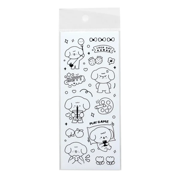 K3FNIMOON 2 Sheets Simple Cute Cartoon Stickers for Scene Collage Crafts DIY Decorative Material Journal Planners