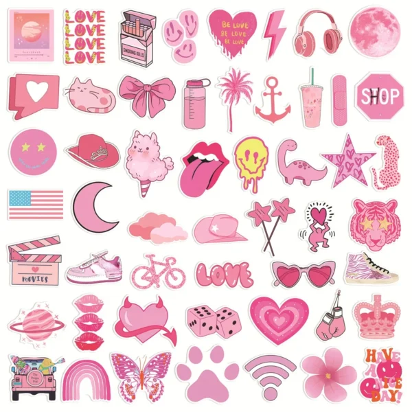 10 30 50 100PCS Pink VSCO Cute Girl Stickers Aesthetic Skateboard Laptop Guitar Graffiti Luggage Sticker 5