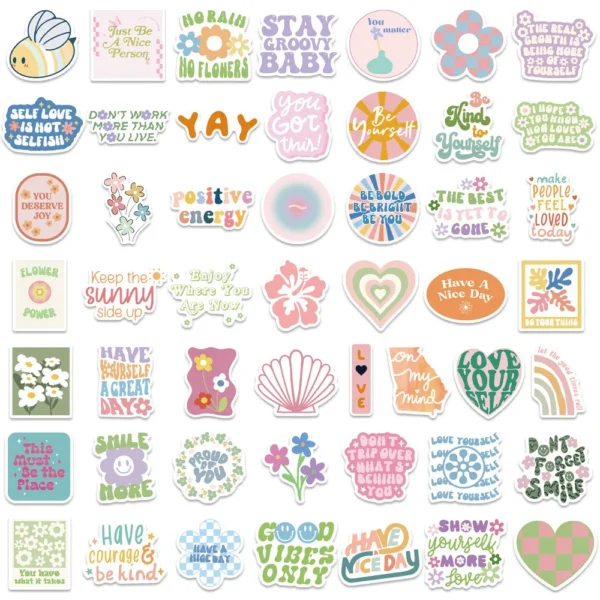 10 30 50 100PCS ins Pink Motivational Phrase Stickers Graffiti Decals DIY Motorcycle Luggage Skateboard Toy 2