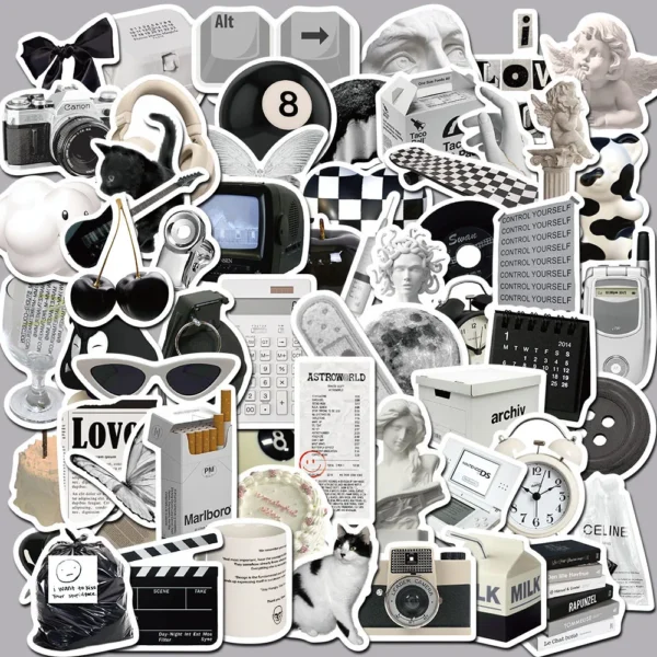 Aesthetic Black and White Stickers