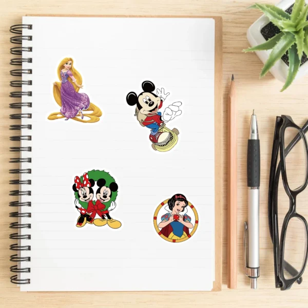 50 100Pcs Disney Mixed Cartoon Stitch Stickers Mickey Decals DIY Laptop Luggage Phone Motorcycle Waterproof Sticker 3