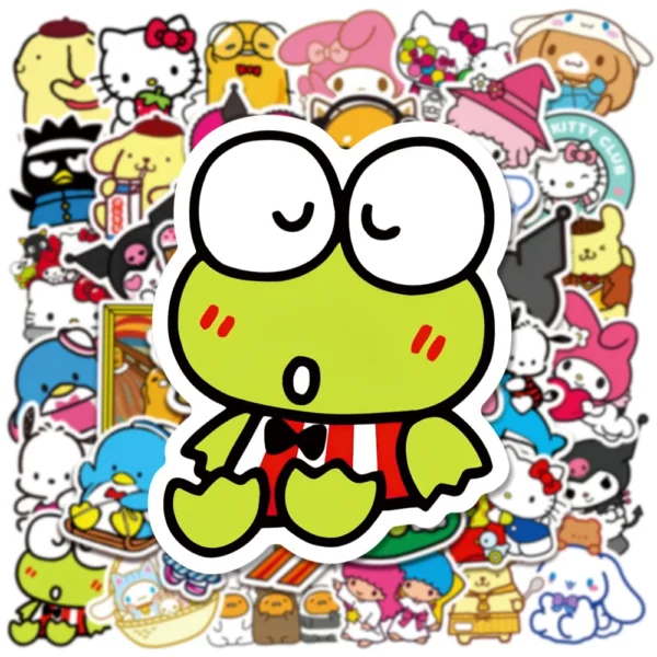 50 100Pcs Sanrio Cartoon Kawaii My Melody Kuromi Stickers for Scrapbooking Laptop Suitcase Waterproof Sticker Decal 4