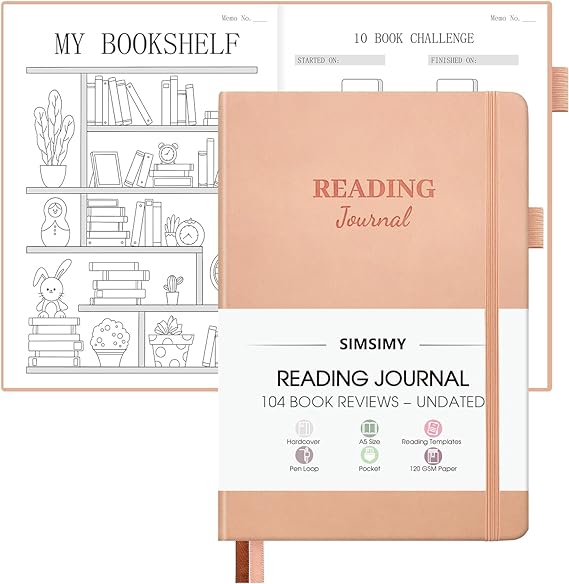 Reading Journal with 104 Book Reviews | A5