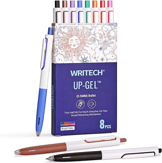 Retractable Gel Ink Pens | Multicolor Fine Liner