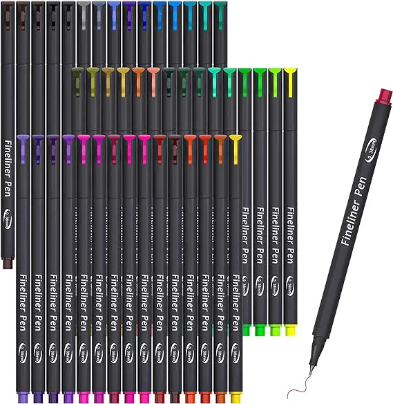 46 Pack Colored Fineliner Pens